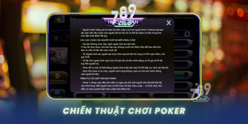 Poker - 789Club Trò Chơi Bài Quốc Tế Đỉnh Cao 2 Chien Thuat Choi Poker